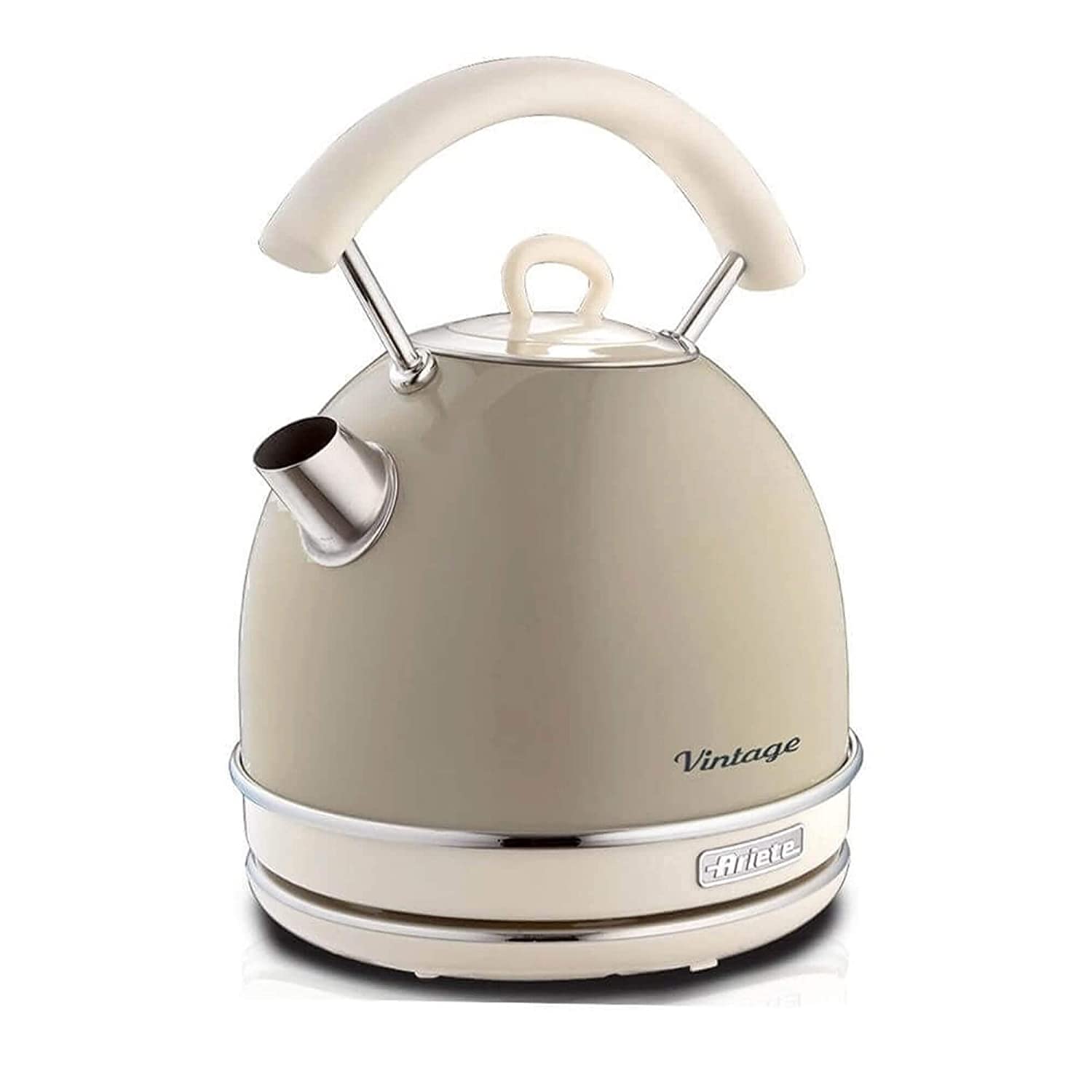 Ariete 2877 - Design Electric Kettle, 2000W, 1,7 L, Stainless Steel, Visible Water Level, Pastel Beige
