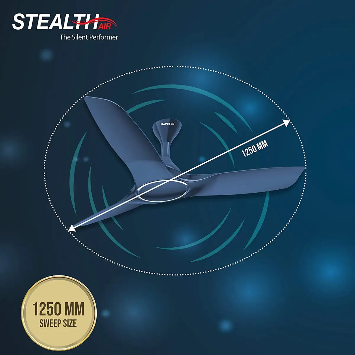 Havells Stealth Air Ceiling Fan (Indigo Blue) 1250mm