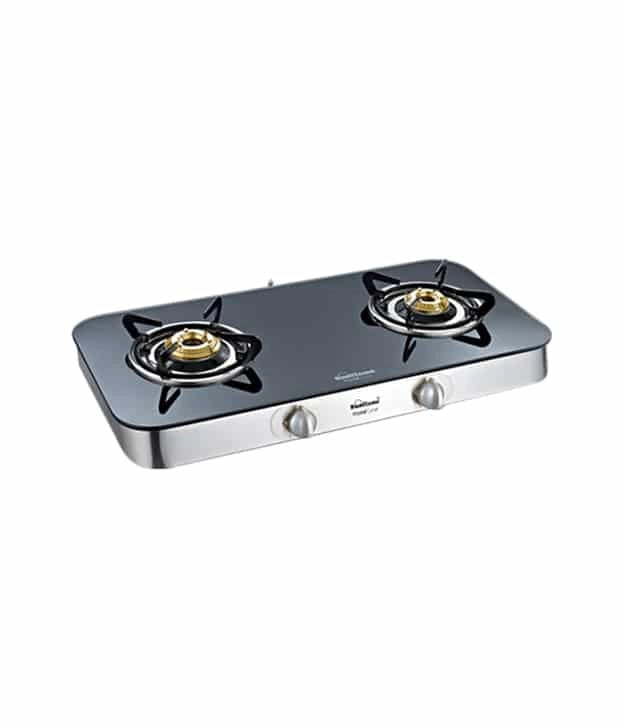 Sunflame Crystal Gas Stove 2 B Curve SS