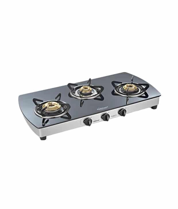 Sunflame Cooktop Crystal Plus DX 3 Burner (3B) SS Auto Ignition