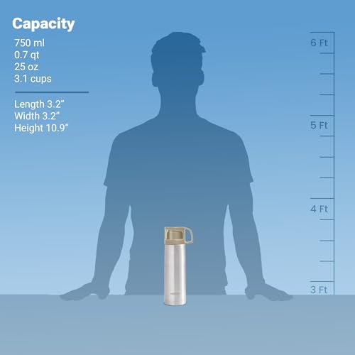 Milton Glassy 750 Thermosteel 24 Hours Hot and Cold Water Bottle with Drinking Cup Lid, 750 ml, Pink | Leak Proof | Office Bottle | Gym Bottle | Home | Kitchen | Hiking | Trekking | Travel Bo