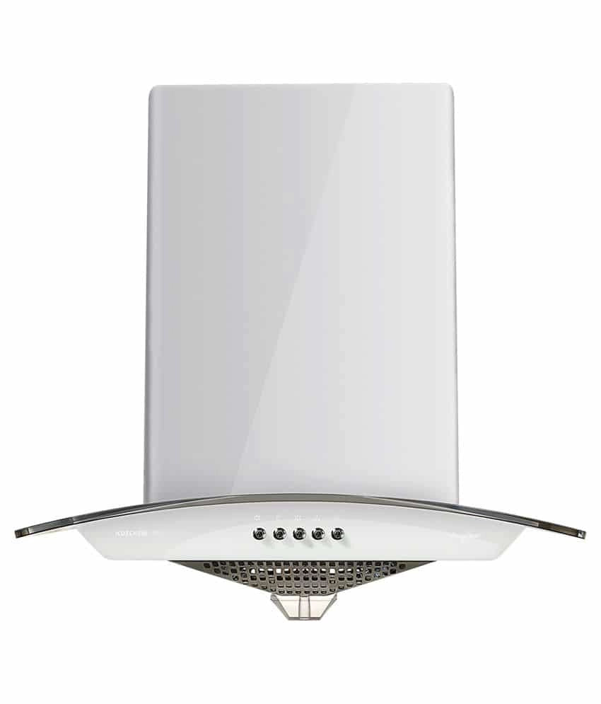 Kutchina Silviano White 60 cm 3rd Generation Auto Clean (Dry) Designer Hood Chimney