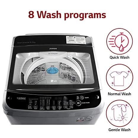 LG T65SJSF3Z 6.5kg, 5 Star, Middle Free Silver, Jet Spray+, Punch+3, Turbodrum