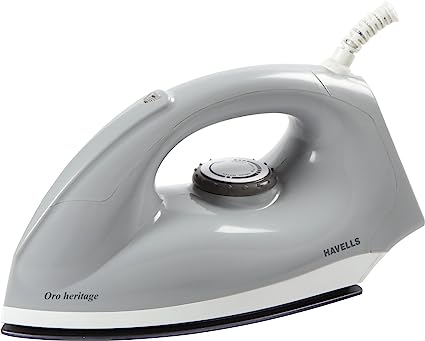 Havells Oro Heritage 1000-Watt Dry Iron (Grey and White)