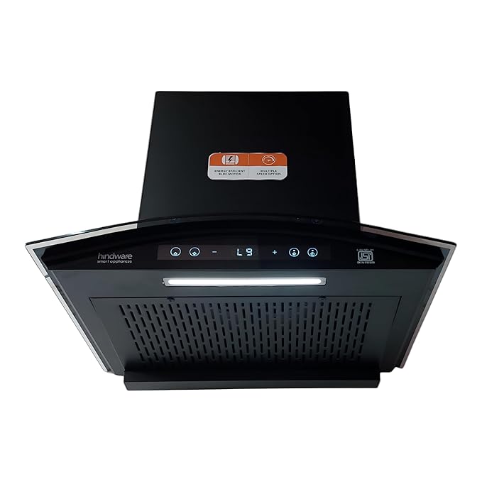 Hindware DIVINA BLDC 60 cm Chimney | Newly Launched | 1400 CMH | Auto Clean | Filterless | 9+1 Speed Motion Sensor | 2025 Model Wall Mounted (Black)