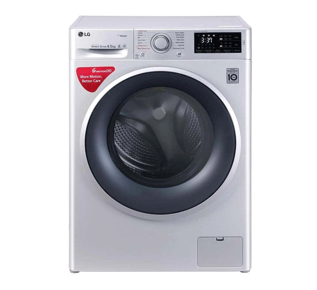 LG 6.5 kg Inverter Fully-Automatic Front Loading Washing Machine (FHT1065SNL, Luxury Silver, Inbuilt Heater)