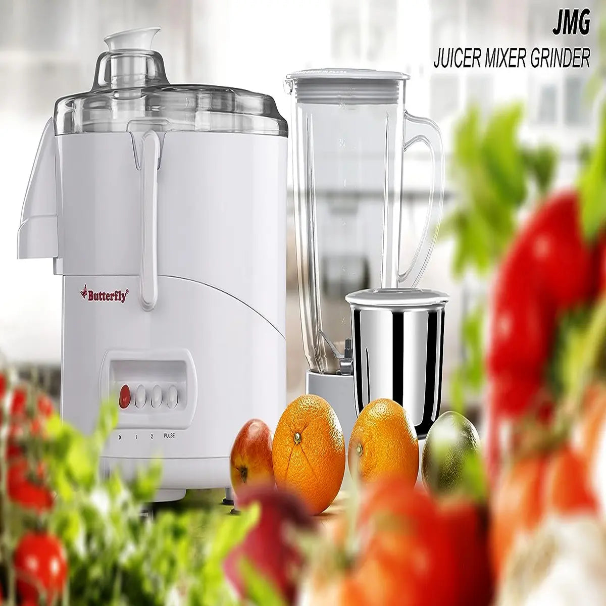 Butterfly Speedy 500-Watt Juicer Mixer Grinder with 2 Jars (White)
