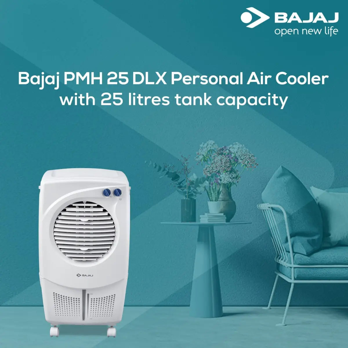 Bajaj PMH 25 DLX 24L Personal Air Cooler White