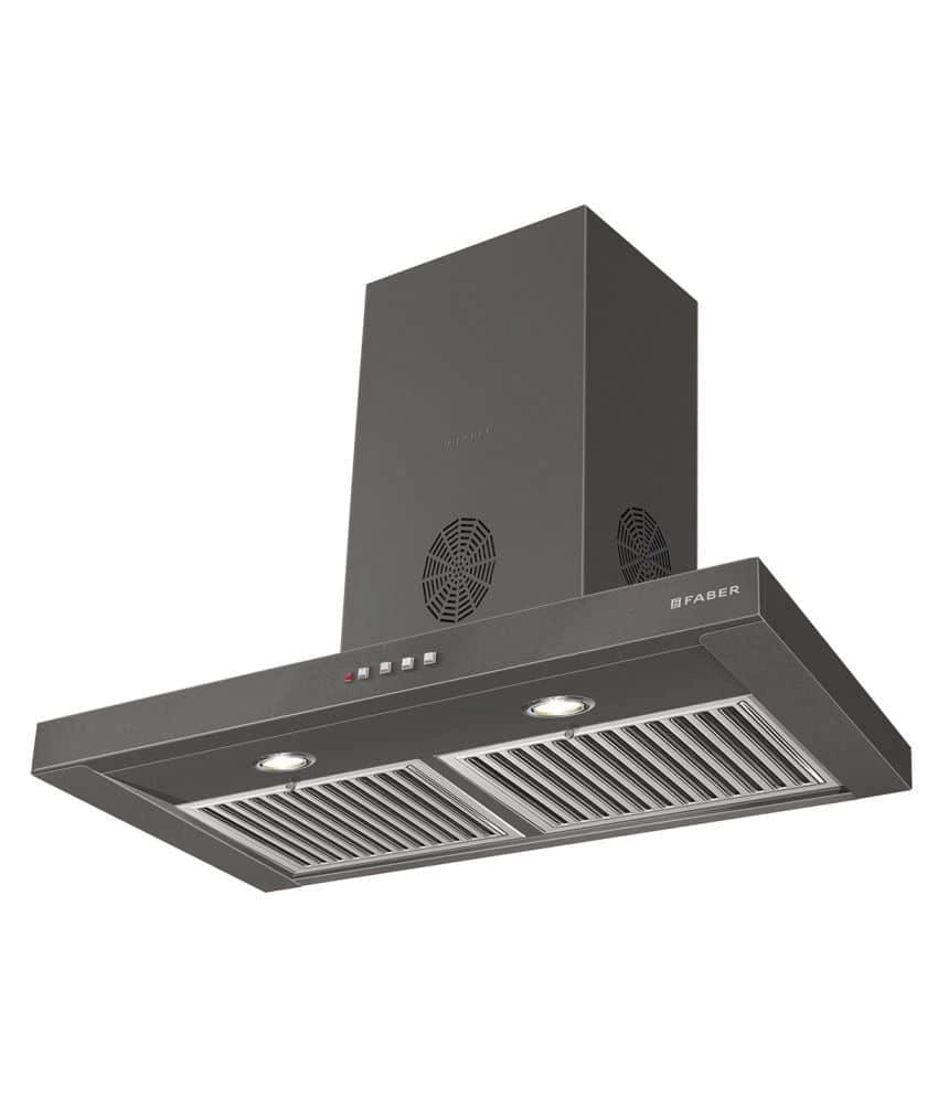Faber 90 cm 3 Way Silent Suction Chimney, 1150 m³/hr (STILO SLIM 3D PLUS T2S2 BK LTW 90, Baffle Filter, Black)