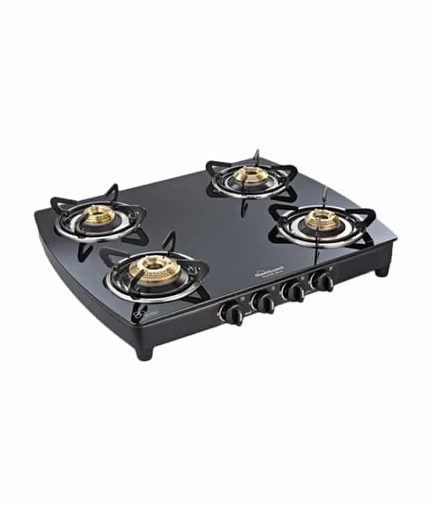 Sunflame Crystal Hob 4 Burner (4B) Plus BK