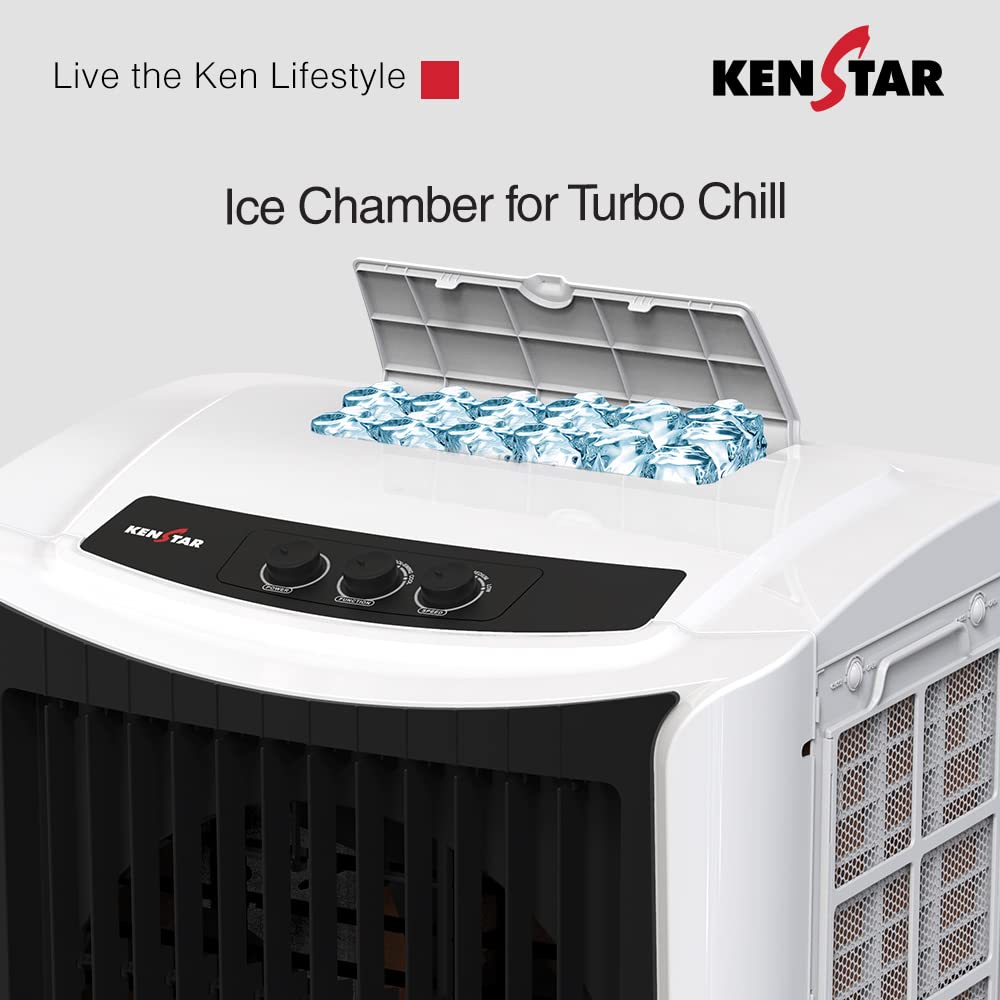 KENSTAR Tall BOY 70l Desert Cooler White & Black