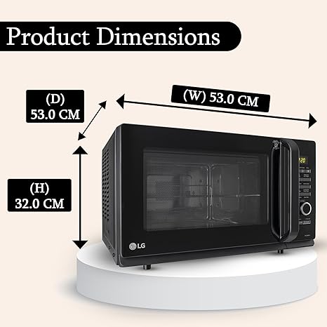 LG 32 L Convection Healthy Microwave Oven (MC3286BLU, Black, Diet Fry & Motorized Rotisserie) - 2023 Model