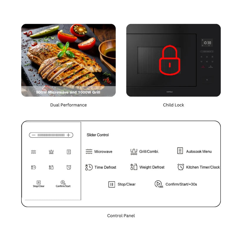 Hafele ENZO Built-In Microwave: 28L Capacity for Efficient Cooking