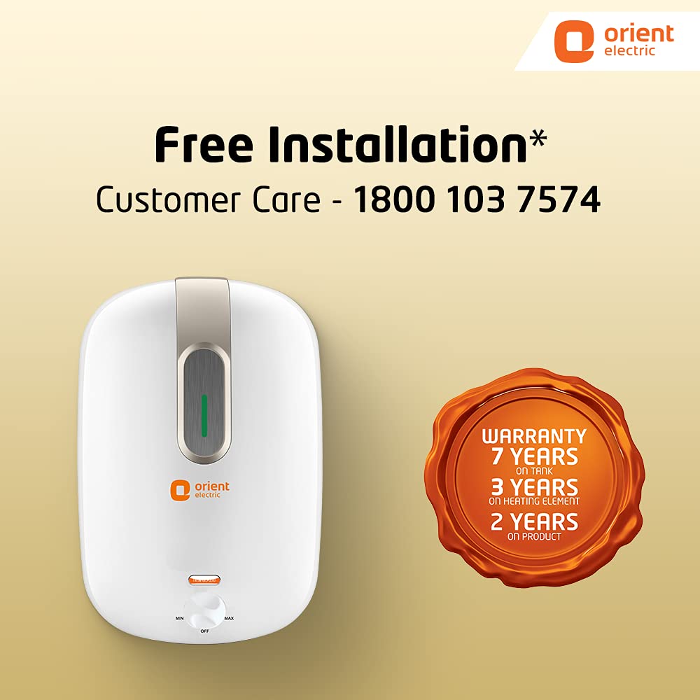 Orient Electric New Glazio Geyser 25 litre | BEE 4 Star | Energy-saving water heater 25 litres | Suitable for high-rise buildings | 7-year warranty |...