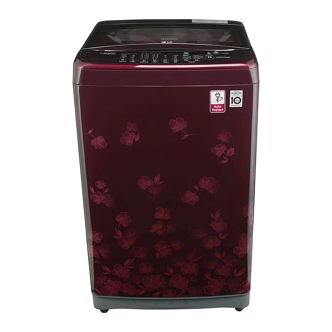 LG 7.0 Kg Inverter Fully-Automatic Top Loading Washing Machine (T8077NEDL8, Floral Red)