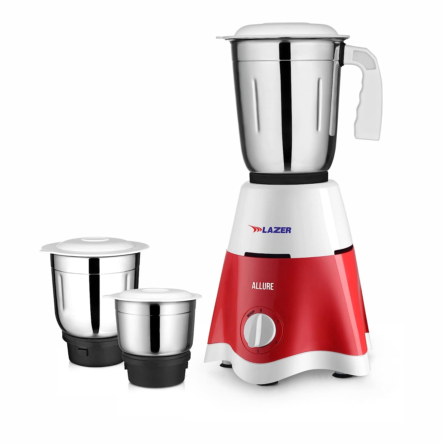 Lazer Allure 3 jars 500W Mixer Grinder (Red)