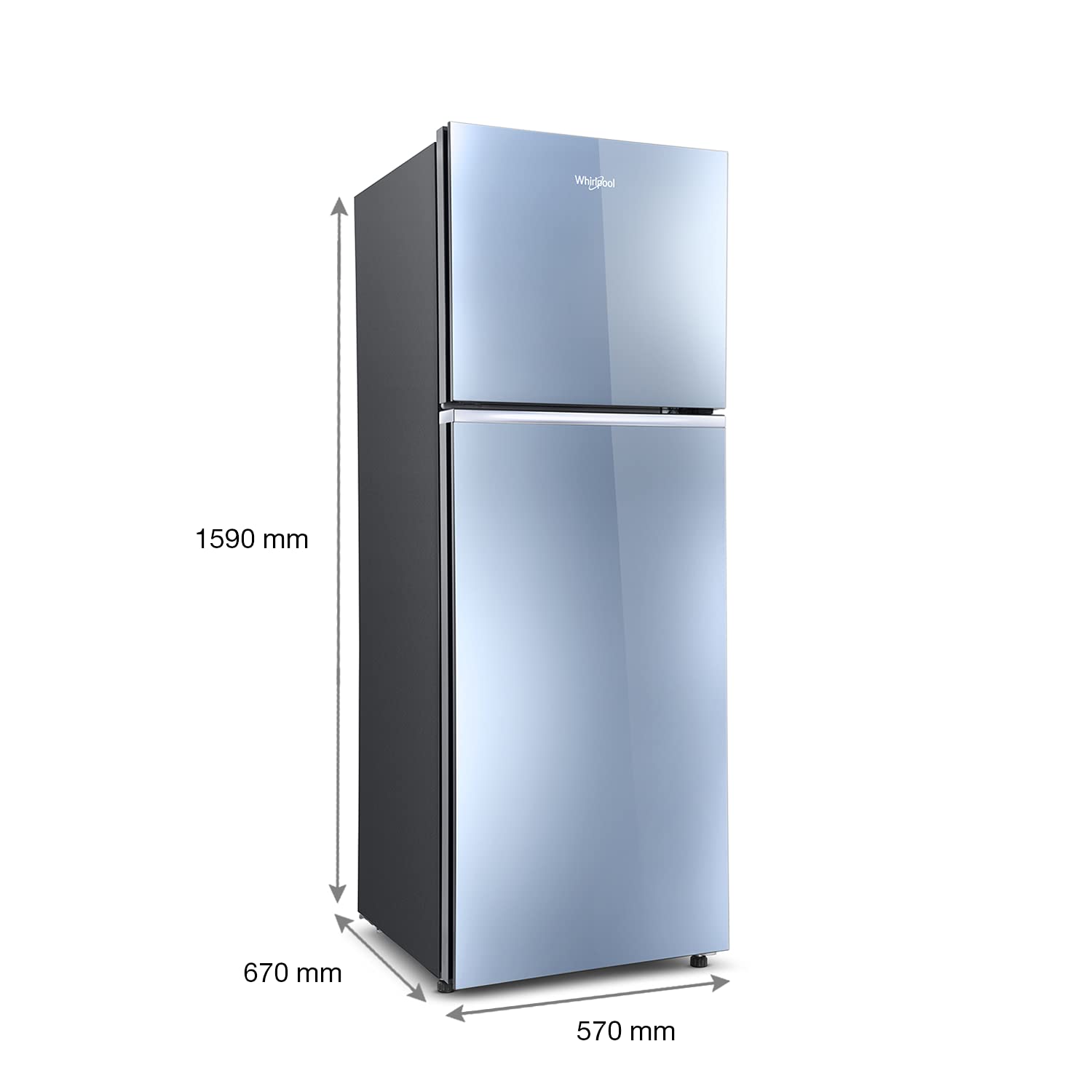 Whirlpool 292 L 2 Star Frost-Free Double Door Refrigerator with Stabilizer free operation (NEOFRESH GD PRM 305 2S, Crystal Mirror)