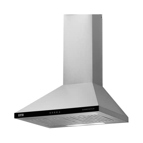 IFB 60 cm 960 m³/HR Pyramid Kitchen Chimney (COOKER HOOD OLIM BF-60 Plus, 2 Baffle Filters, Silver)