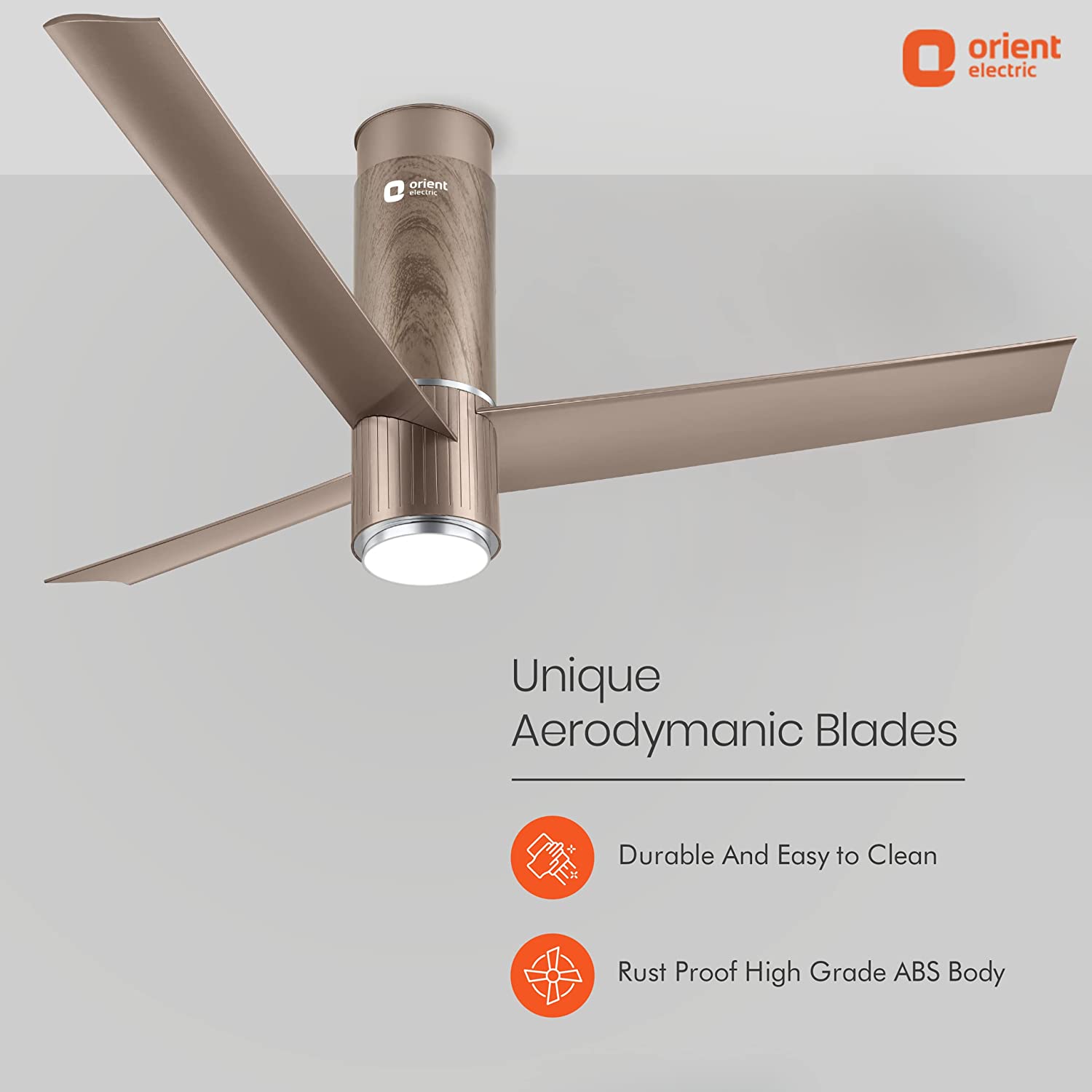 Orient Electric 1200mm BLDC Motor Fan Under light Brown
