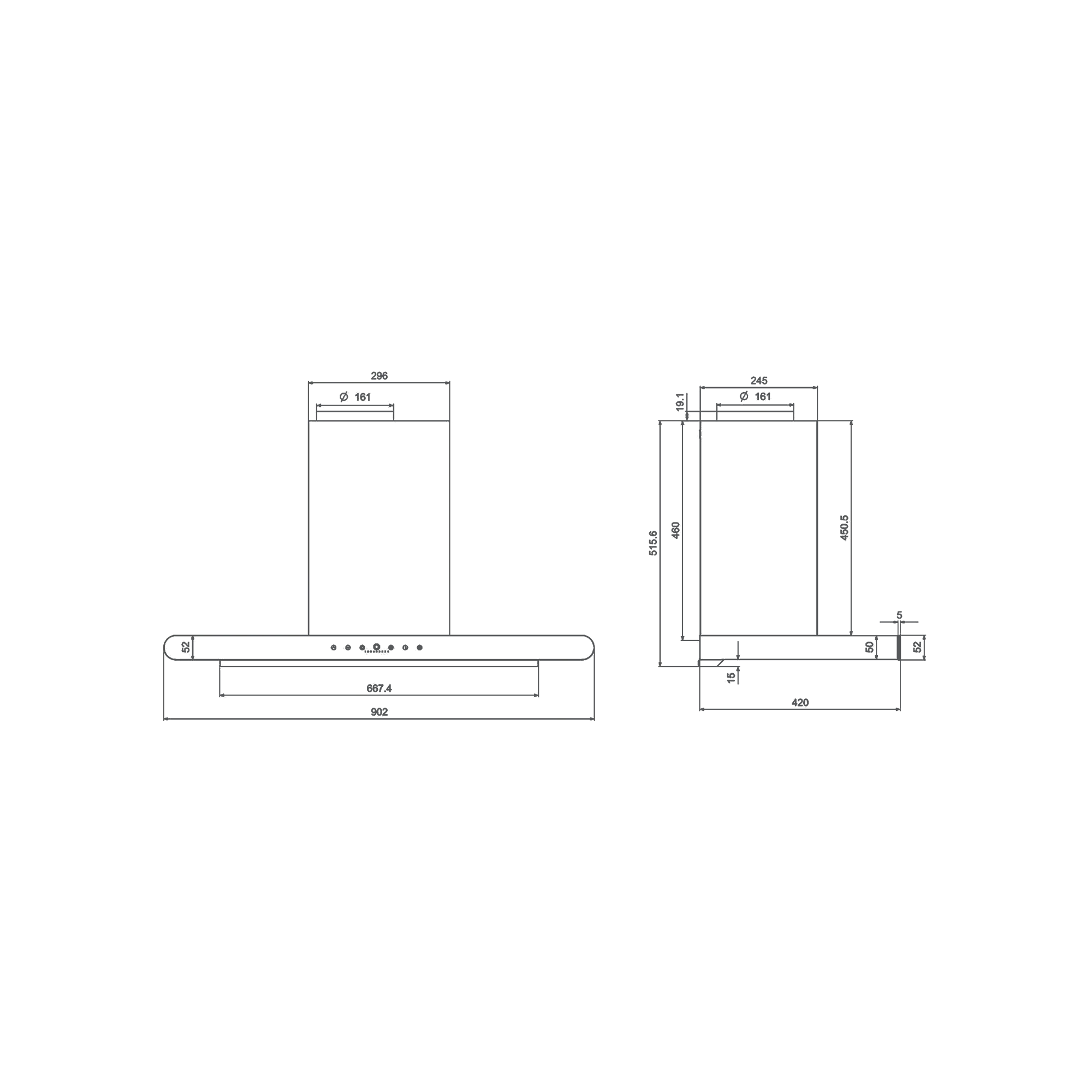 Kaff CANARY 90 DC - Zero Maintenance Chimney: BLDC Motor, Efficient Ventilation (60 characters)