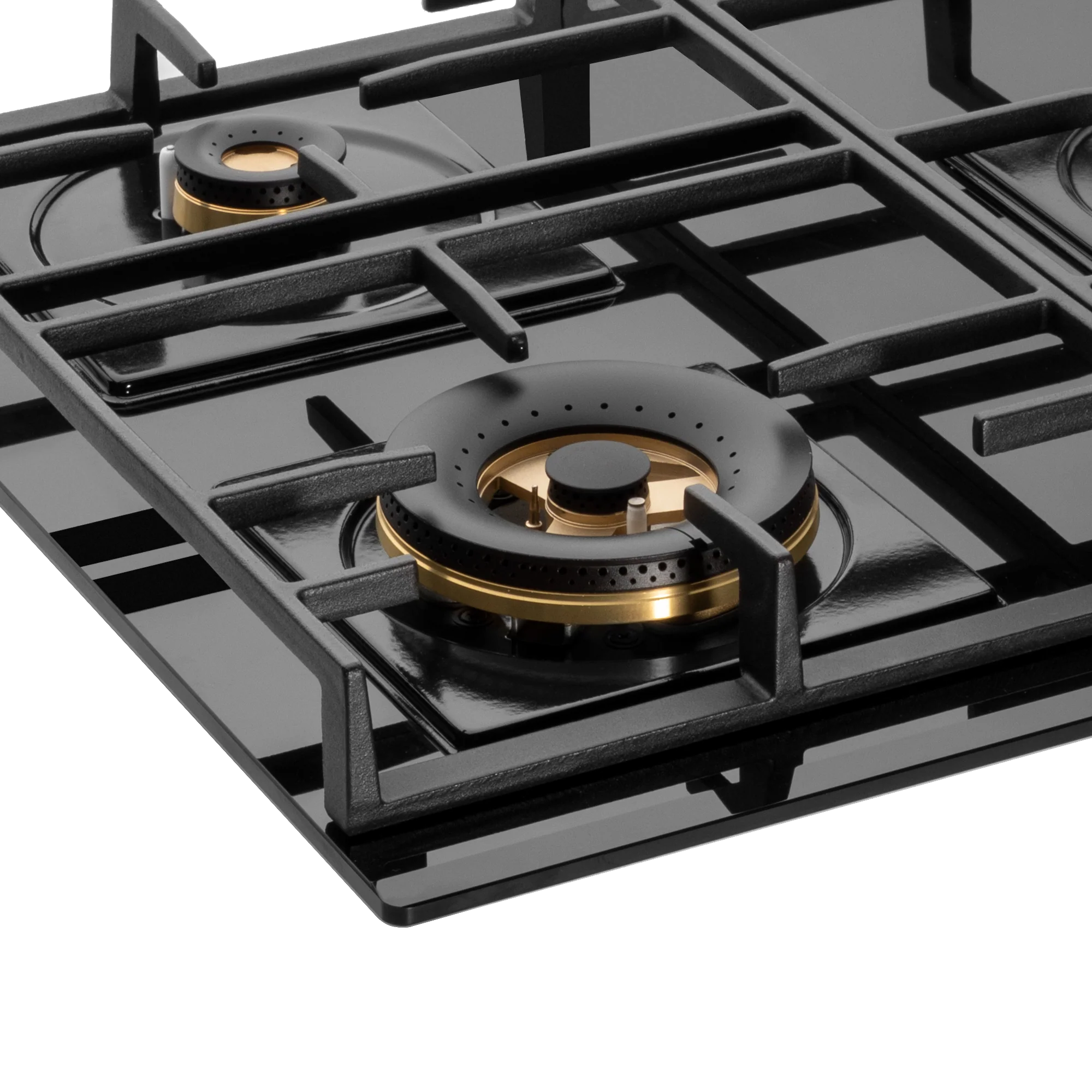 Kaff MFBX 603: 3 Full Brass Burners Built-in Hob with Square Drip Tray and Auto Electric Ignition