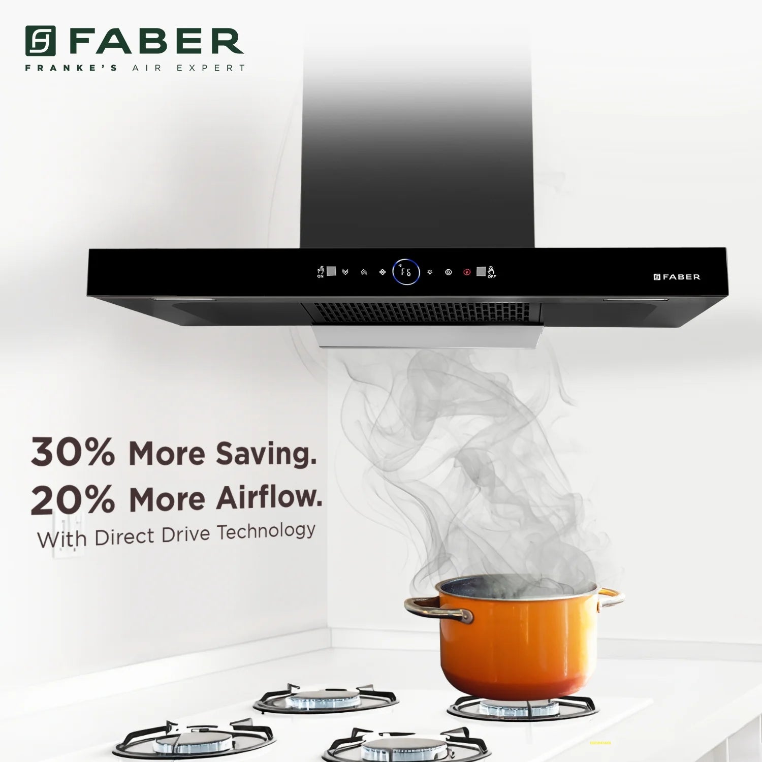 Faber Chimney HOOD DAZZLE BLDC FL HC BK 90 Touch & Gesture with Remote control