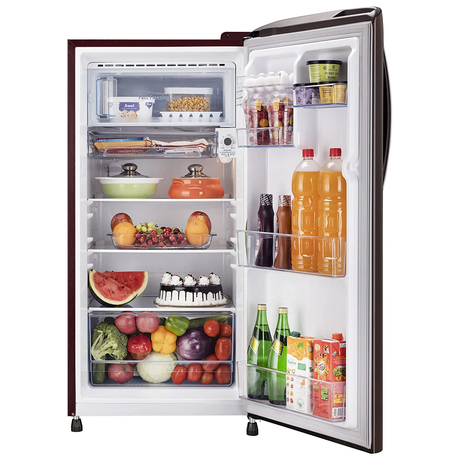 LG 204 L 5 Star Inverter Direct-Cool Single Door Refrigerator (GL-B211HSEZ, Scarlet Euphoria, With Smart Connect & Fast Ice Making, 2022 Model)