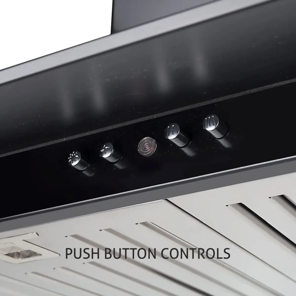 Glen Designer Black Push Button Ductless Chimney 6077 1000 m3/h - 60 cm