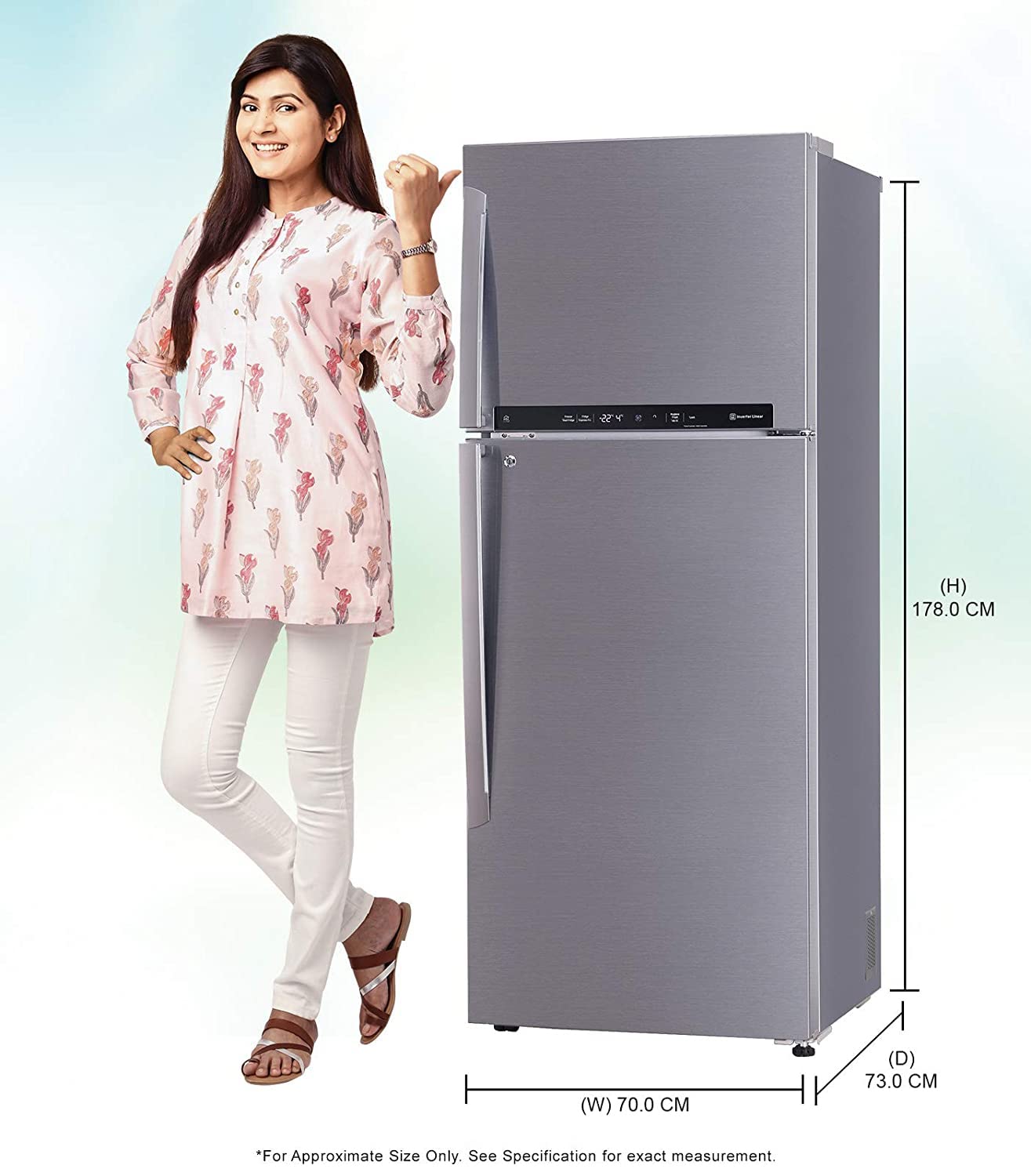 LG 471L 3 Star Frost-Free Inverter Wi-Fi Hygiene Fresh+ Double Door Refrigerator (GL-T502FPZ3, Shiny Steel, ConvertiblePLUS with Door Cooling+)