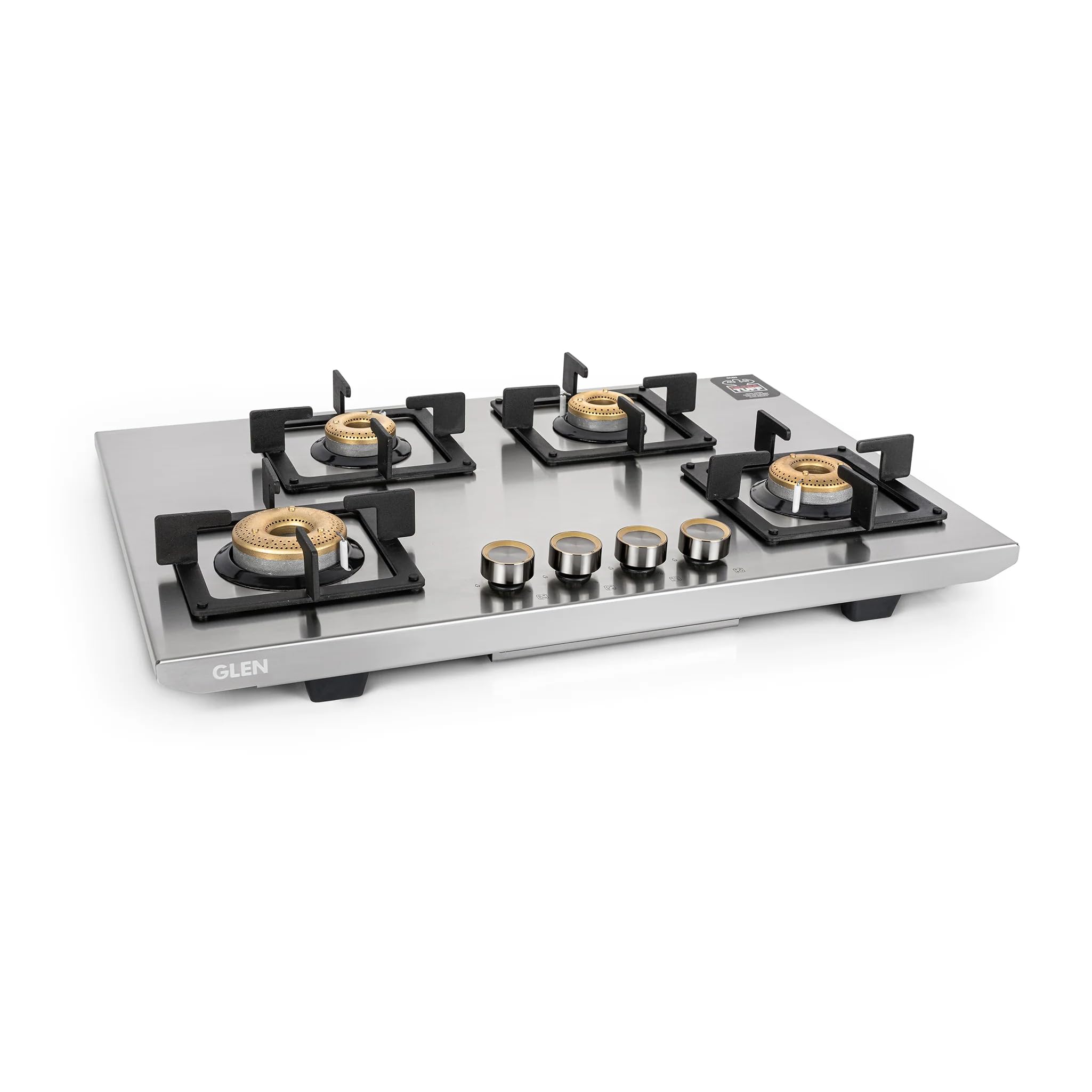Glen 4 Burner Ultra Tuff Free Standing Hob with Forged Brass Burners Auto Ignition (BH1074SQFSUTSSAI)