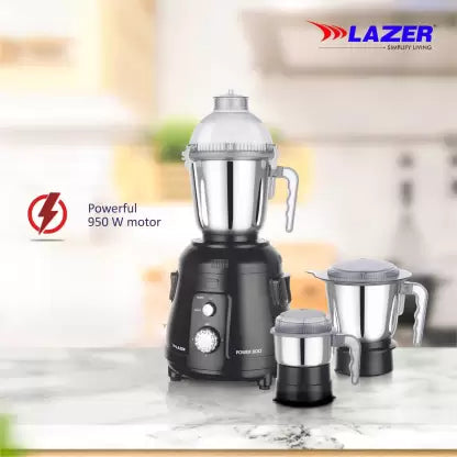 Lazer Power Bolt 3 Jars 950W Mixer Grinder (black)