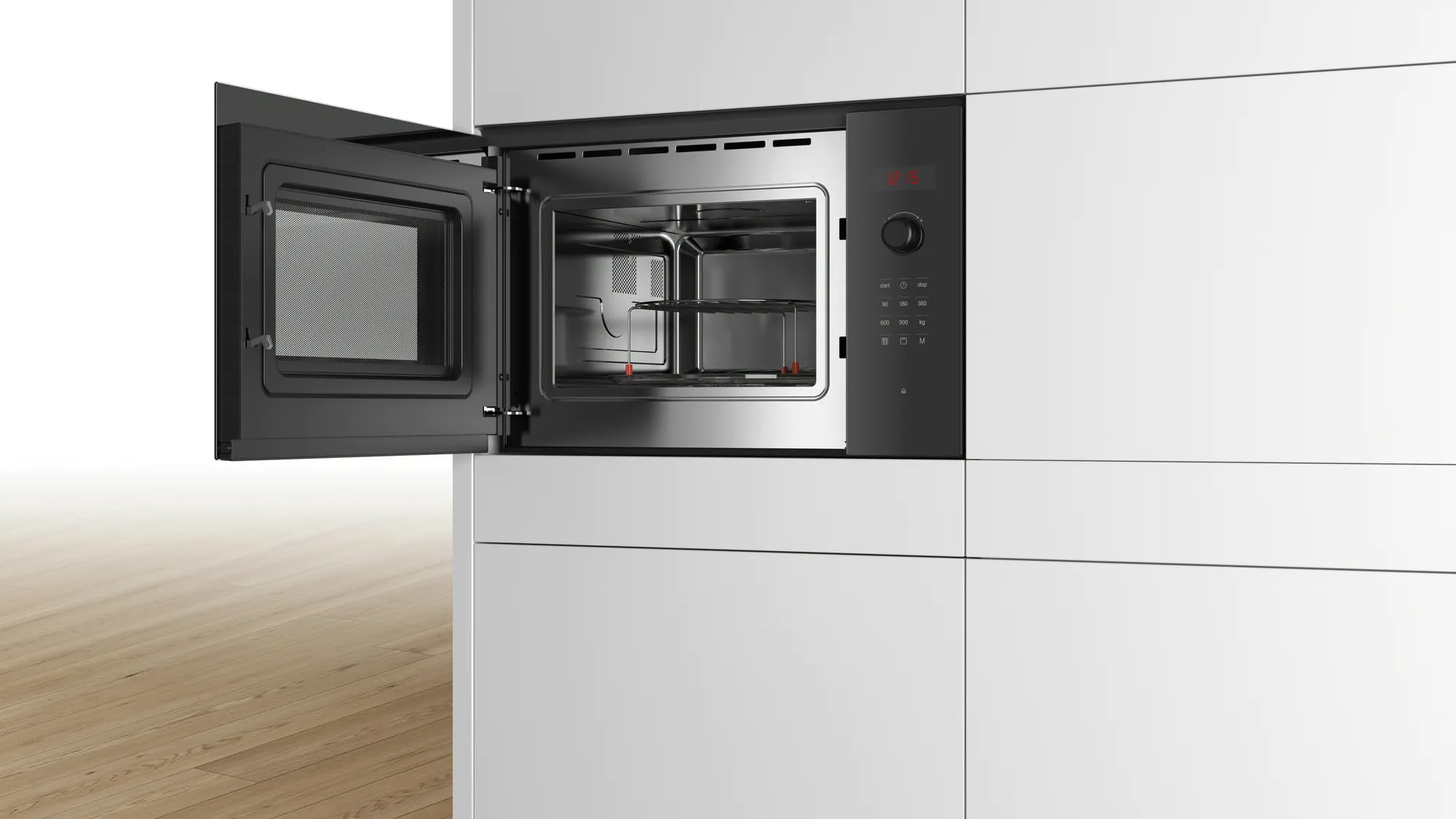Bosch 25 Litre Series 6 Built-In Microwave Oven Stainless Steel Microwave Oven (BEL553MB0I,Black)