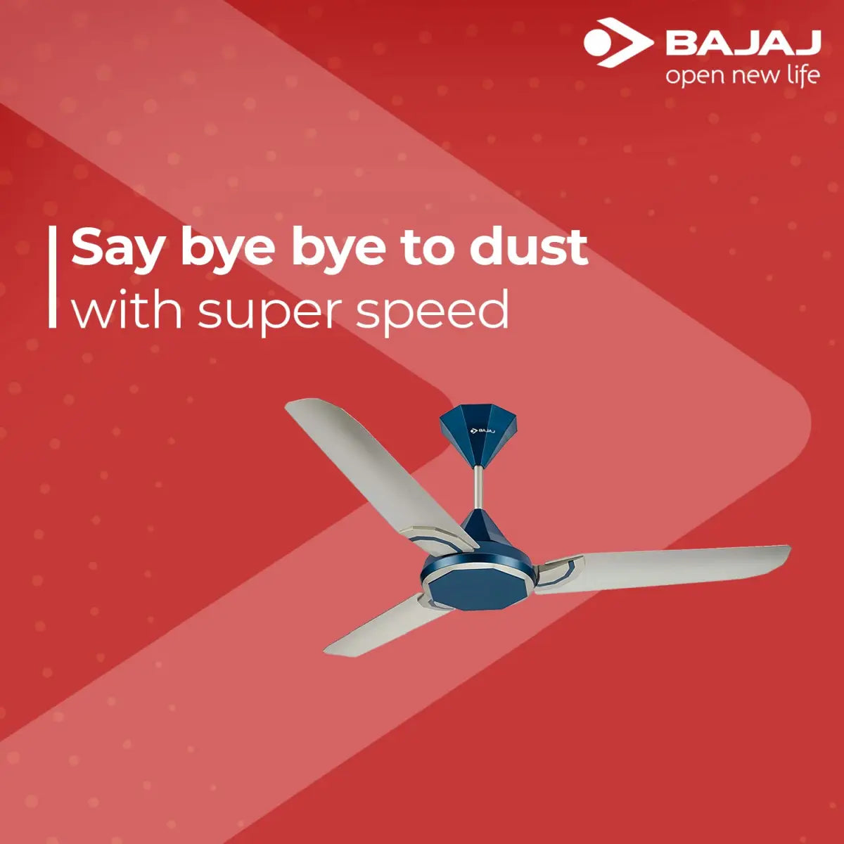 Bajaj Junet Plus AVAB Ceiling Fan 1200 mm, Astronaut Blue & Champagne Fizz, (251680)