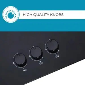 Elica Hob 3 Italian Burner Auto Ignition Glass Top - 2 Big Brass and 1 Medium Brass Lotus Burner Gas Stove (Flexi HCT 375 DX Lotus Brass)