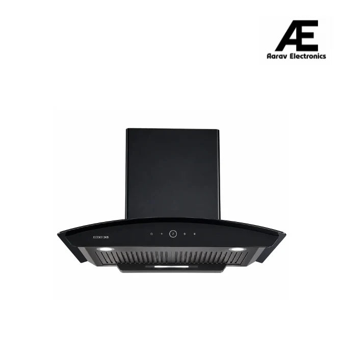 Electrolux 60 Cm Kitchen Chimney (ECC6312KB, Black, Powerful Suction, LED Lighting, Wal