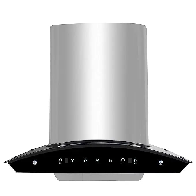 Faber 60 cm 1200 m³/hr Auto-Clean curved glass Kitchen Chimney (HOOD ORIENT XPRESS HC SC SS 60, Filterless technology, Touch Control, Stainless Steel)