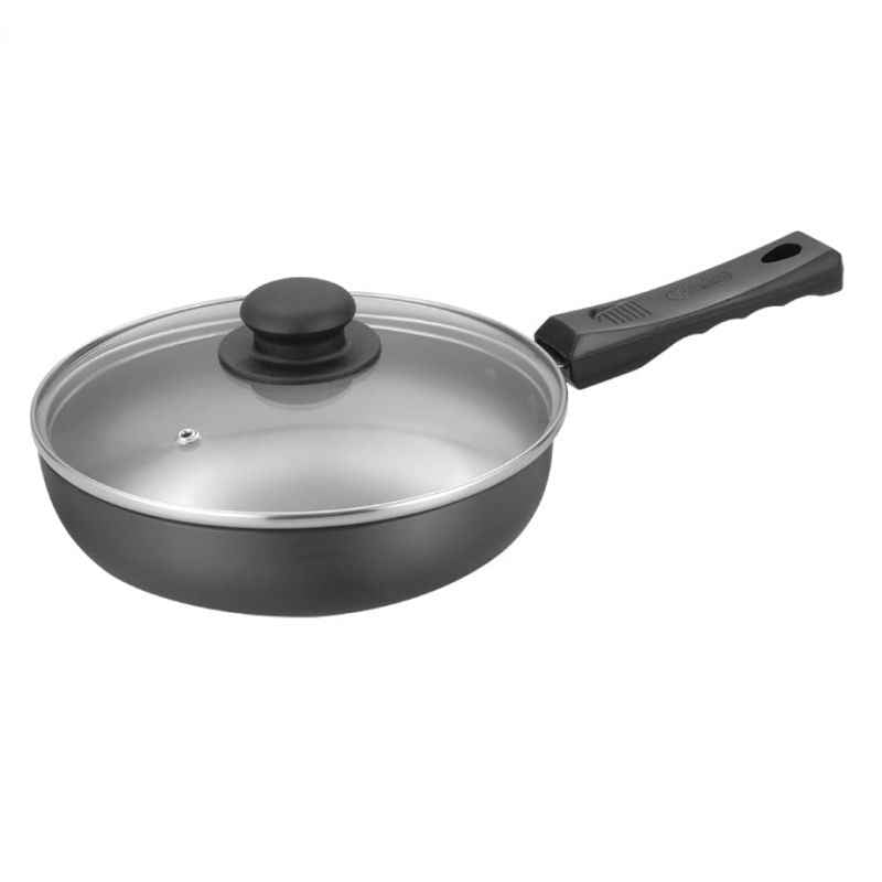 Padmini Induction Base Non Stick Hard Anodised Fry Pan With Glass Lid