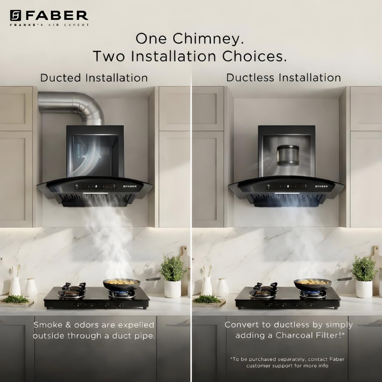 Faber 60cm 1000m³/hr T-Shape Kitchen Chimney HOOD MARS TC BF BK IN 60, Black
