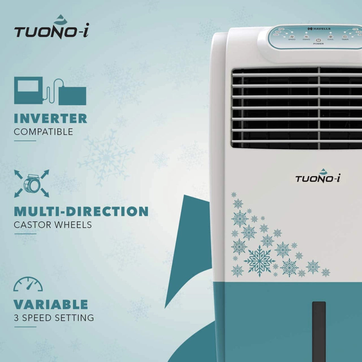 Havells Tuono Air Cooler 18 Litres with Honeycomb Pads (Dark Turquoise)