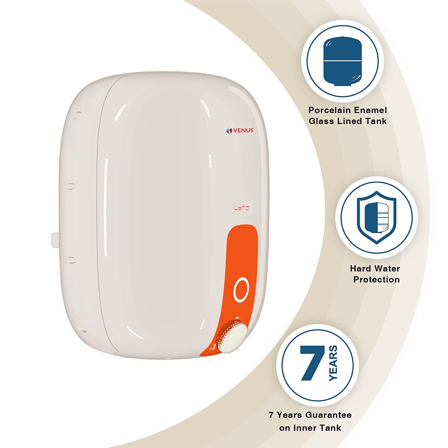 Venus Lyra 10R Water Heater Ivory Orange 4 Stars