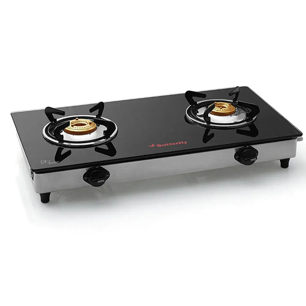 Butterfly Reflection 2B Back Nozzle Glass Top Gas Stove
