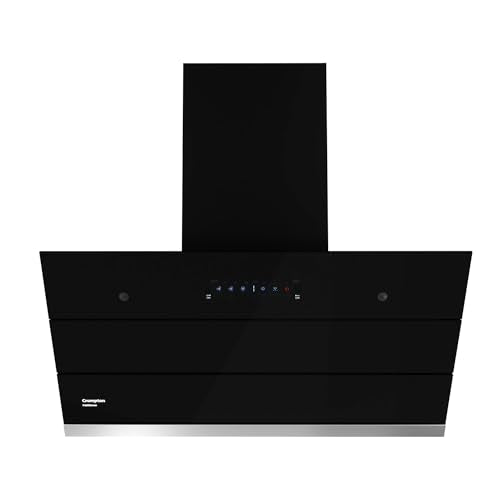 Crompton IntelliSense 90 cm Kitchen Chimney with 1626 m³/hr Suction, Smart On & Intelli Auto-Clean | Silent Kitchen Chimney With Filterless Technology (Inclined Design, Black)