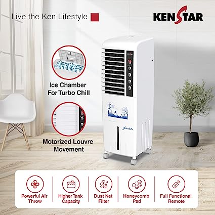 Kenstar Glam 22 Litres Re Honeycomb Tower Cooler With Remote