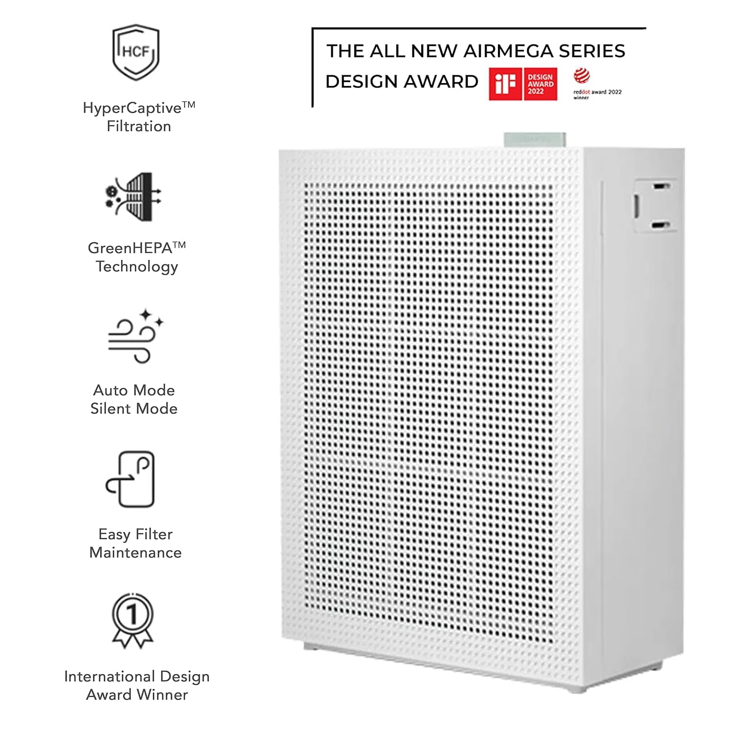 Coway Airmega 150 (AP-1019C) Home Air Purifier: Longest Filter Life 8500Hrs, Anti-Virus True HEPA Filter