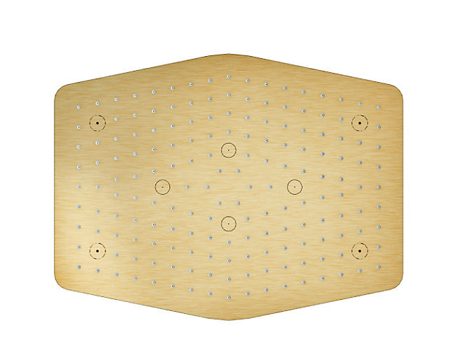 kohler K-29959IN-AF Dual flow hexagonal 425mm x 330mm rainpanel in french gold