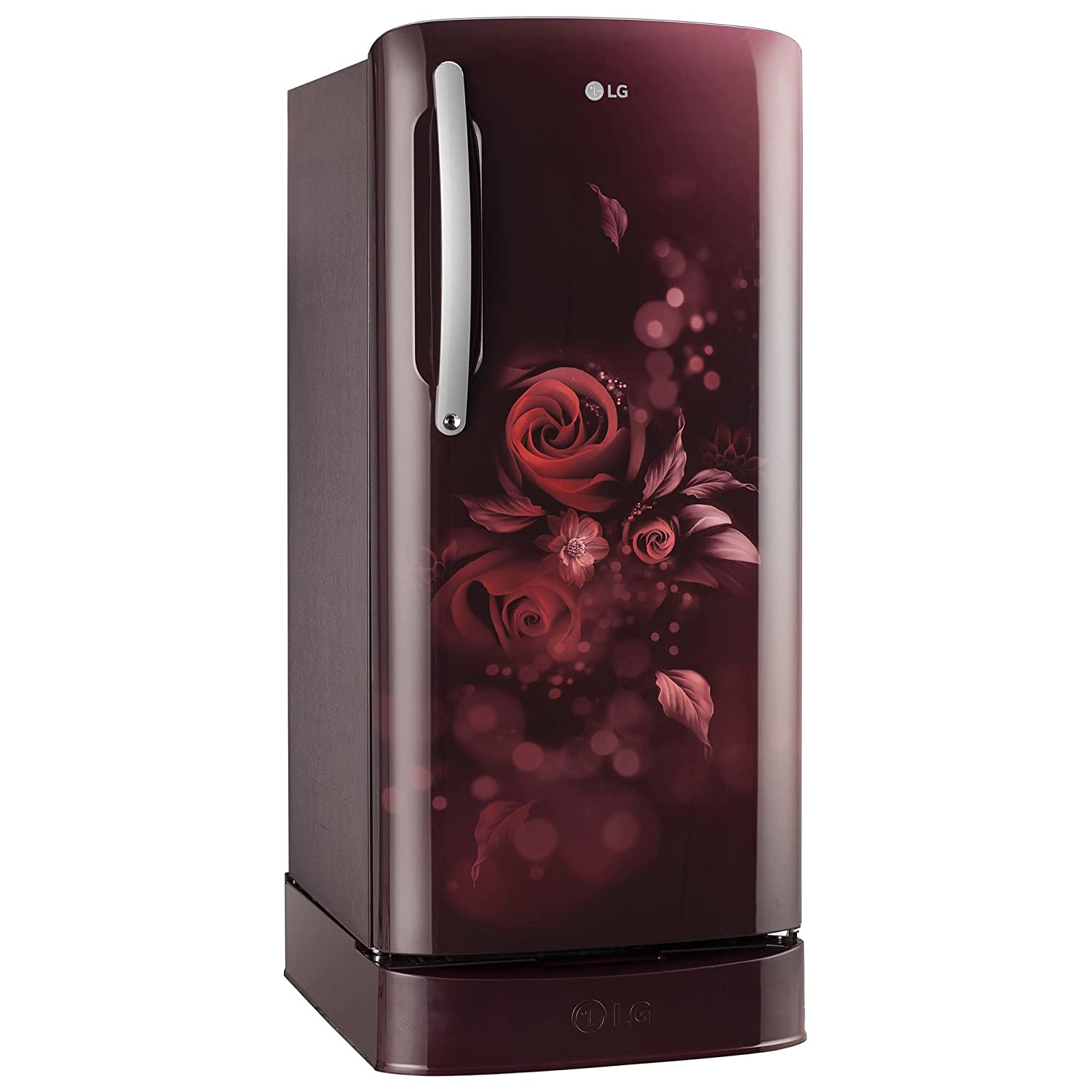 LG 201 L 5 Star Inverter Direct-Cool Single Door Refrigerator (GL-D211HSEZ, Scarlet Euphoria, Base stand with drawer, Gross Volume- 204 L)