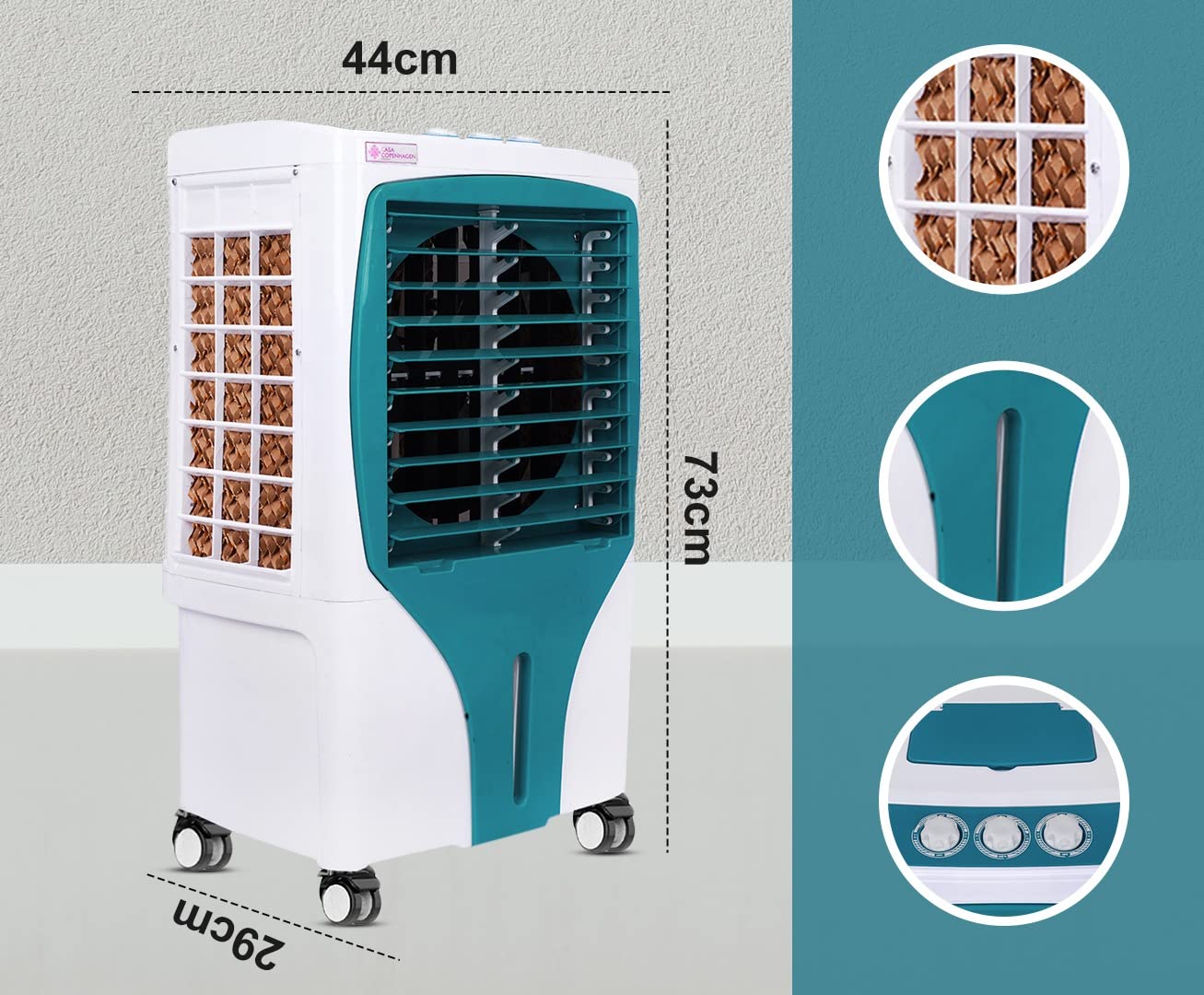Casa Copenhagen-Bliss Collection'BL3502- 36L Personal Air Cooler Bright White