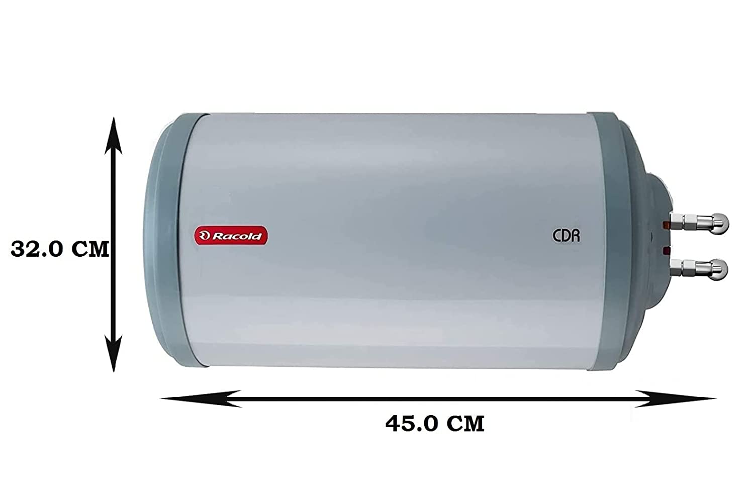 Racold Cdr Dlx 10Lt Horizontal, Wall Mounting, White-Grey