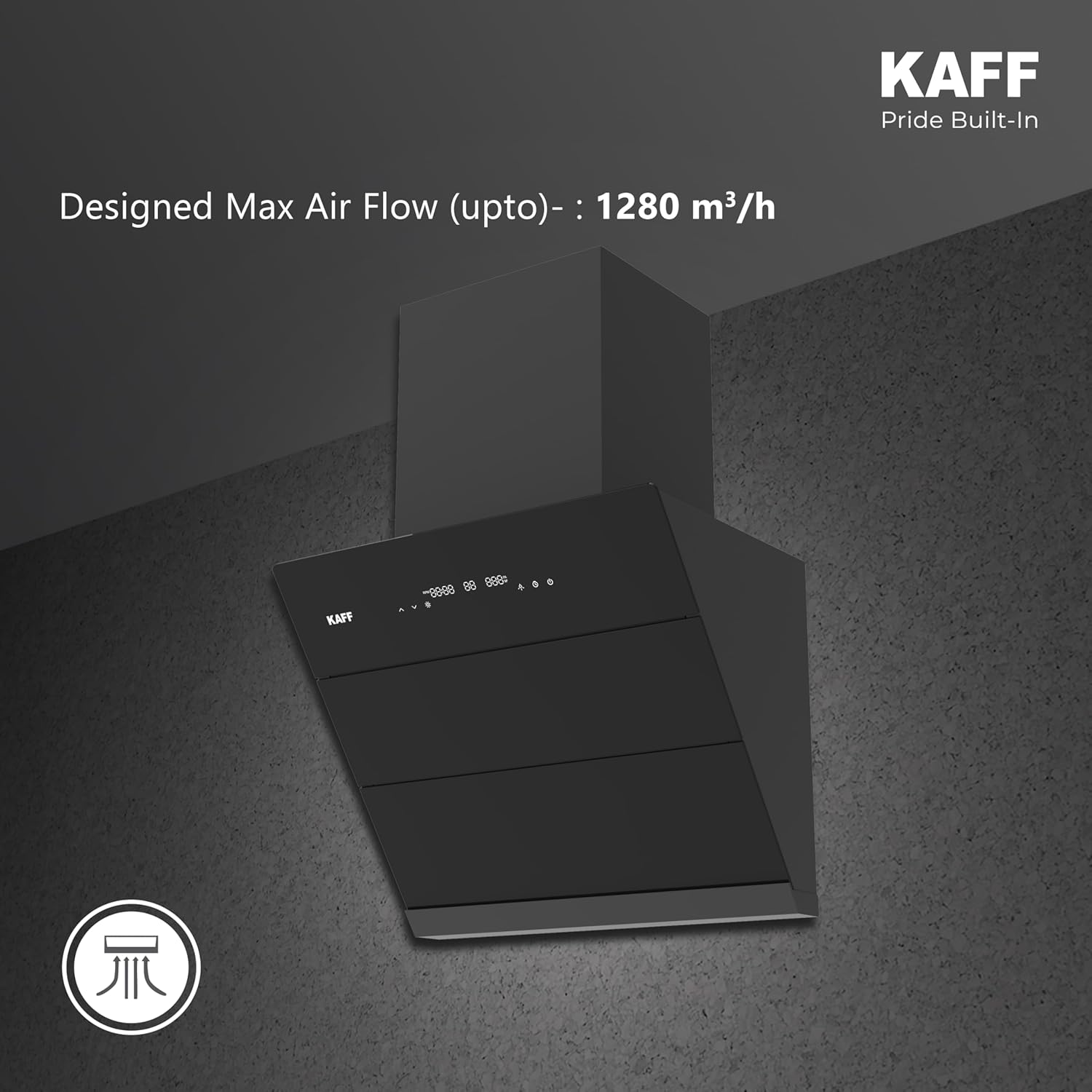 KAFF ALBURY DC 60 (BLDC Motor) Filter-less Smart Auto Clean Slant Kitchen Chimney 60 CM - 1280 m3/hr Suction
