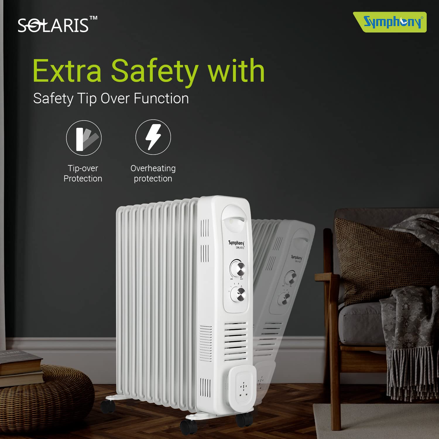 Symphony Solaris OFR 11 fin 2900W Room Heater Off White